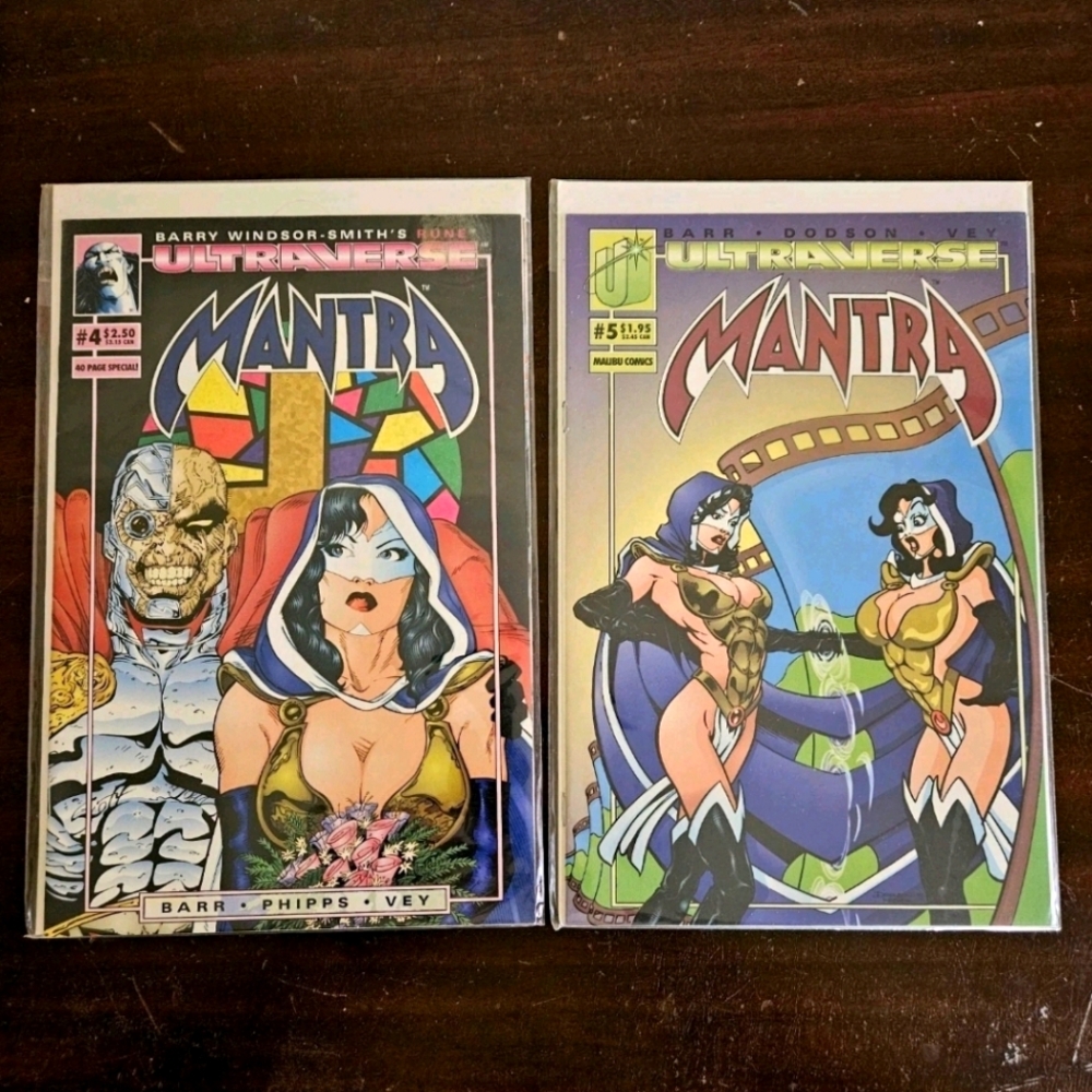 Ultraverse Mantra Comic Lot. Malibu Comics. #5 And #4. New. 1993.